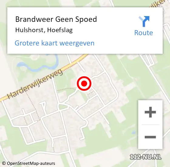 Locatie op kaart van de 112 melding: Brandweer Geen Spoed Naar Hulshorst, Hoefslag op 5 juni 2019 00:25