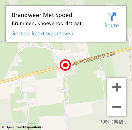 Locatie op kaart van de 112 melding: Brandweer Met Spoed Naar Brummen, Knoevenoordstraat op 5 juni 2019 00:32