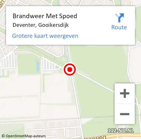 Locatie op kaart van de 112 melding: Brandweer Met Spoed Naar Deventer, Gooikersdijk op 5 juni 2019 00:37