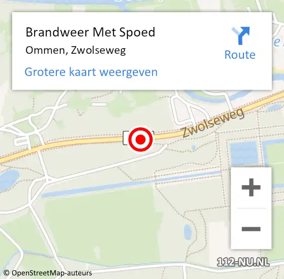 Locatie op kaart van de 112 melding: Brandweer Met Spoed Naar Ommen, Zwolseweg op 5 juni 2019 00:40