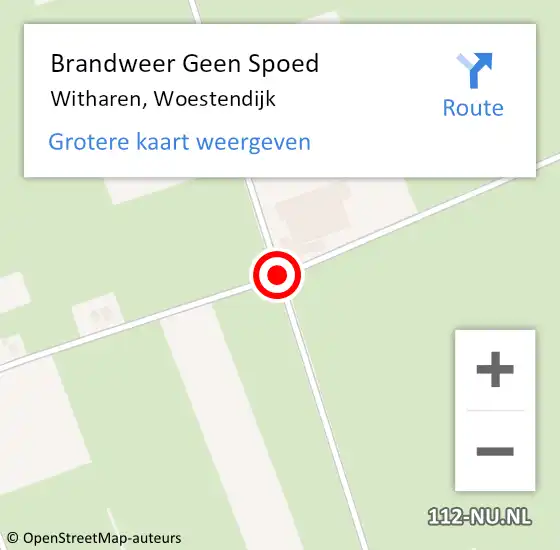 Locatie op kaart van de 112 melding: Brandweer Geen Spoed Naar Witharen, Woestendijk op 5 juni 2019 00:41