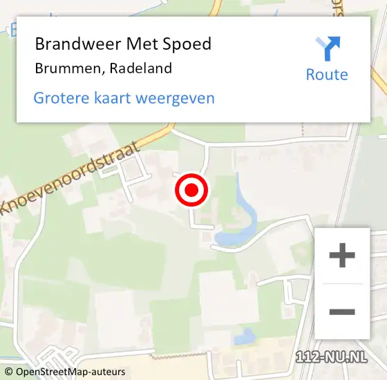Locatie op kaart van de 112 melding: Brandweer Met Spoed Naar Brummen, Radeland op 5 juni 2019 00:53