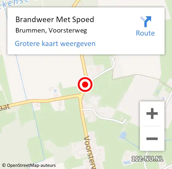 Locatie op kaart van de 112 melding: Brandweer Met Spoed Naar Brummen, Voorsterweg op 5 juni 2019 00:53