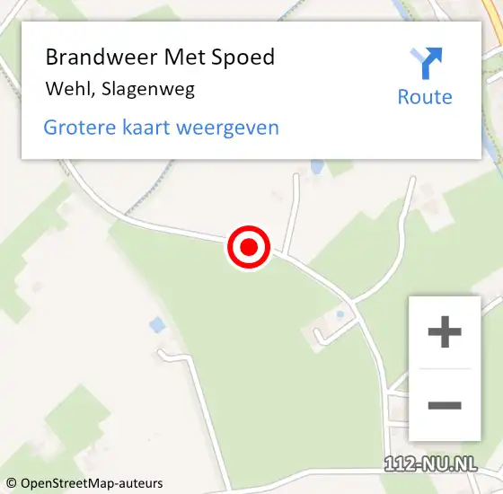 Locatie op kaart van de 112 melding: Brandweer Met Spoed Naar Wehl, Slagenweg op 5 juni 2019 01:16