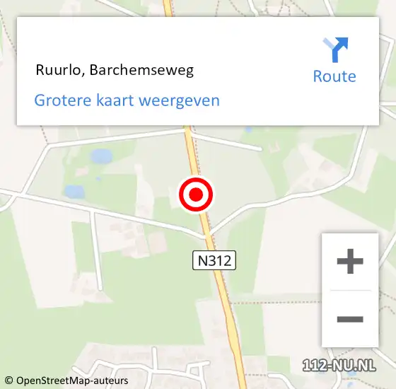 Locatie op kaart van de 112 melding:  Ruurlo, Barchemseweg op 5 juni 2019 01:30