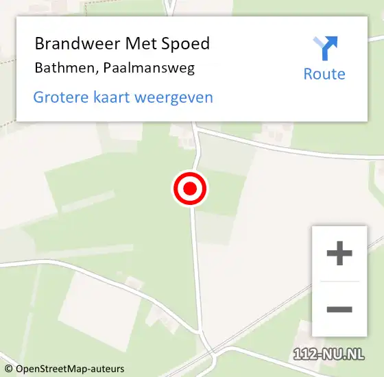 Locatie op kaart van de 112 melding: Brandweer Met Spoed Naar Bathmen, Paalmansweg op 5 juni 2019 01:46