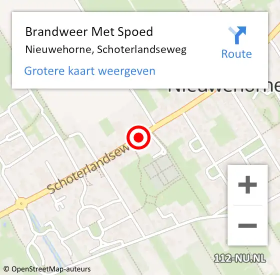 Locatie op kaart van de 112 melding: Brandweer Met Spoed Naar Nieuwehorne, Schoterlandseweg op 5 juni 2019 01:49
