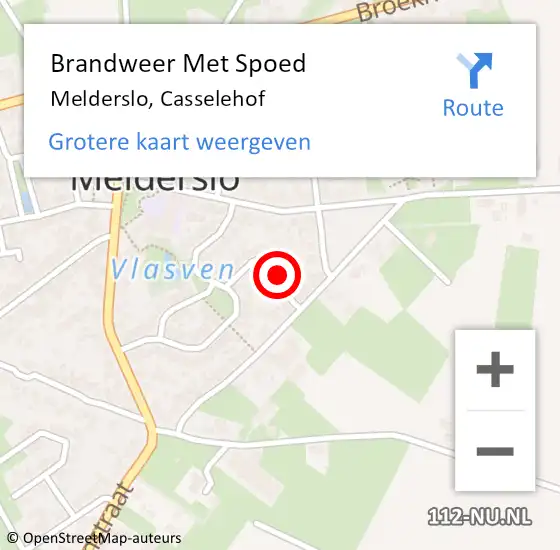 Locatie op kaart van de 112 melding: Brandweer Met Spoed Naar Melderslo, Casselehof op 5 juni 2019 02:44