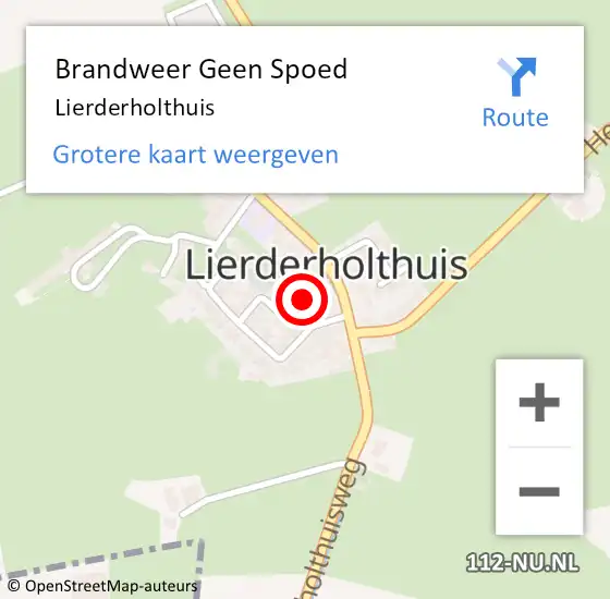 Locatie op kaart van de 112 melding: Brandweer Geen Spoed Naar Lierderholthuis op 5 juni 2019 02:50