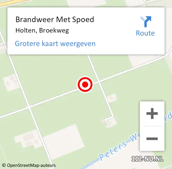 Locatie op kaart van de 112 melding: Brandweer Met Spoed Naar Holten, Broekweg op 5 juni 2019 03:02