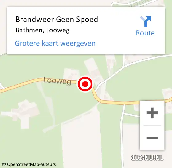 Locatie op kaart van de 112 melding: Brandweer Geen Spoed Naar Bathmen, Looweg op 5 juni 2019 03:47