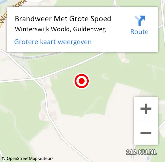 Locatie op kaart van de 112 melding: Brandweer Met Grote Spoed Naar Winterswijk Woold, Guldenweg op 3 april 2014 11:58