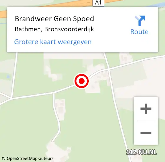 Locatie op kaart van de 112 melding: Brandweer Geen Spoed Naar Bathmen, Bronsvoorderdijk op 5 juni 2019 05:57