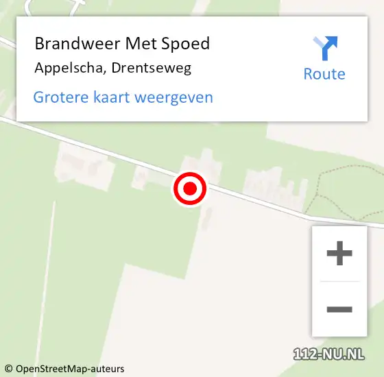 Locatie op kaart van de 112 melding: Brandweer Met Spoed Naar Appelscha, Drentseweg op 5 juni 2019 07:20