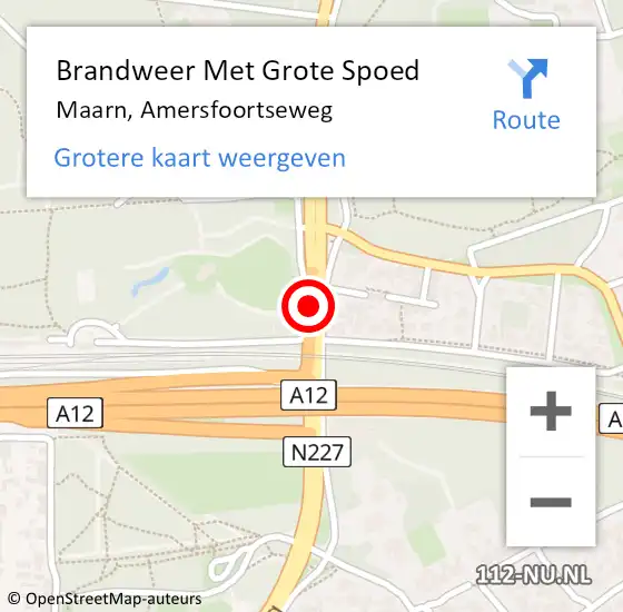 Locatie op kaart van de 112 melding: Brandweer Met Grote Spoed Naar Maarn, Amersfoortseweg op 5 juni 2019 08:07