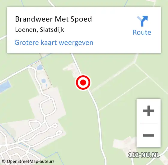 Locatie op kaart van de 112 melding: Brandweer Met Spoed Naar Loenen, Slatsdijk op 5 juni 2019 08:34