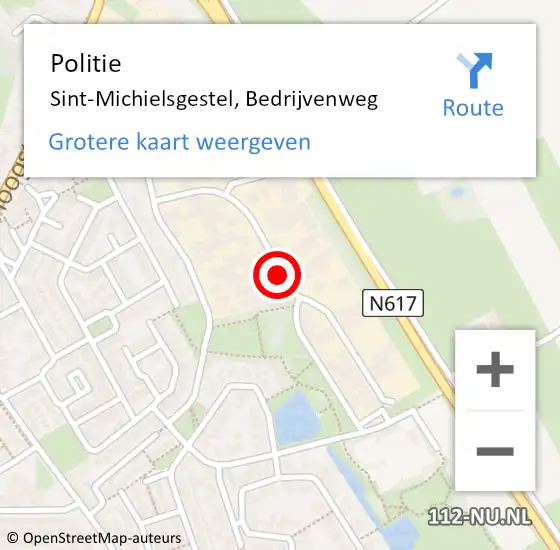 Locatie op kaart van de 112 melding: Politie Sint-Michielsgestel, Bedrijvenweg op 5 juni 2019 09:04