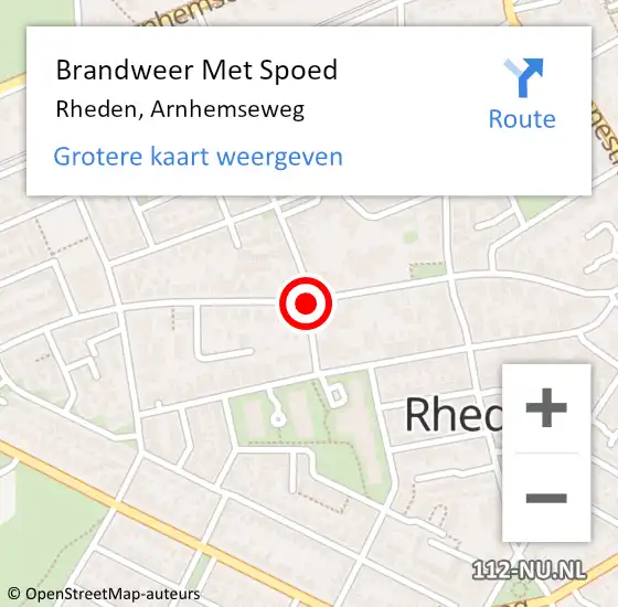 Locatie op kaart van de 112 melding: Brandweer Met Spoed Naar Rheden, Arnhemseweg op 5 juni 2019 10:06