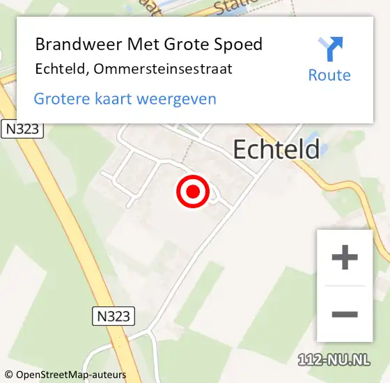 Locatie op kaart van de 112 melding: Brandweer Met Grote Spoed Naar Echteld, Ommersteinsestraat op 5 juni 2019 11:33