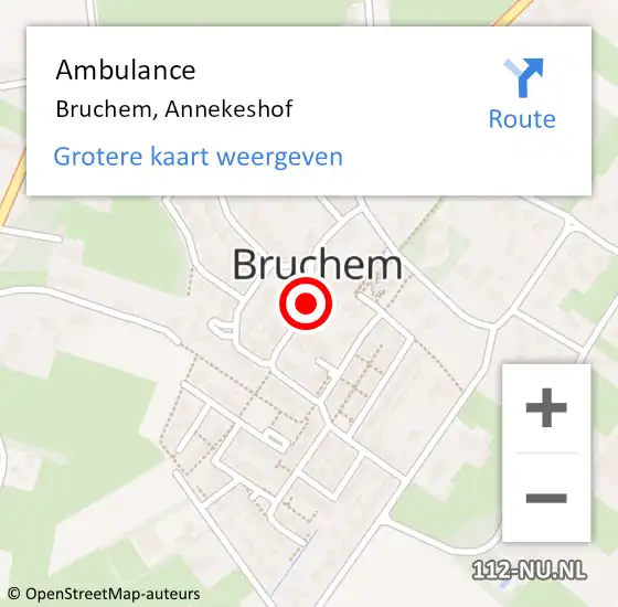 Locatie op kaart van de 112 melding: Ambulance Bruchem, Annekeshof op 5 juni 2019 11:52