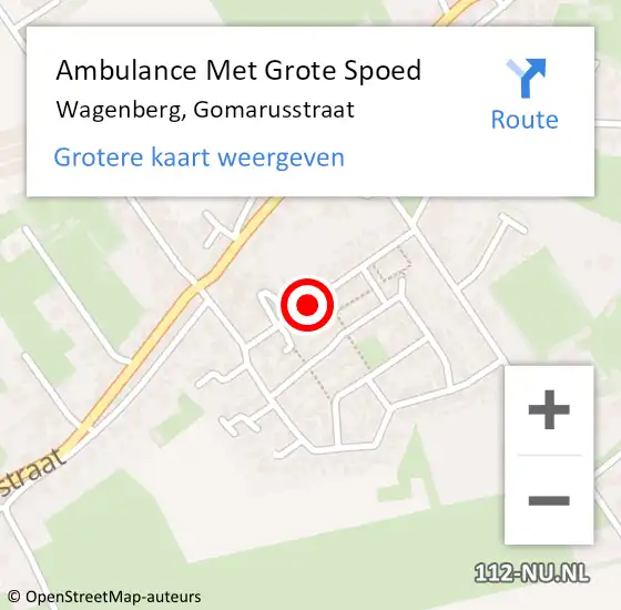 Locatie op kaart van de 112 melding: Ambulance Met Grote Spoed Naar Wagenberg, Gomarusstraat op 5 juni 2019 12:36