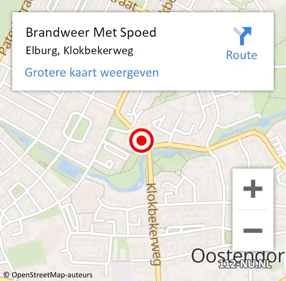 Locatie op kaart van de 112 melding: Brandweer Met Spoed Naar Elburg, Klokbekerweg op 5 juni 2019 12:41