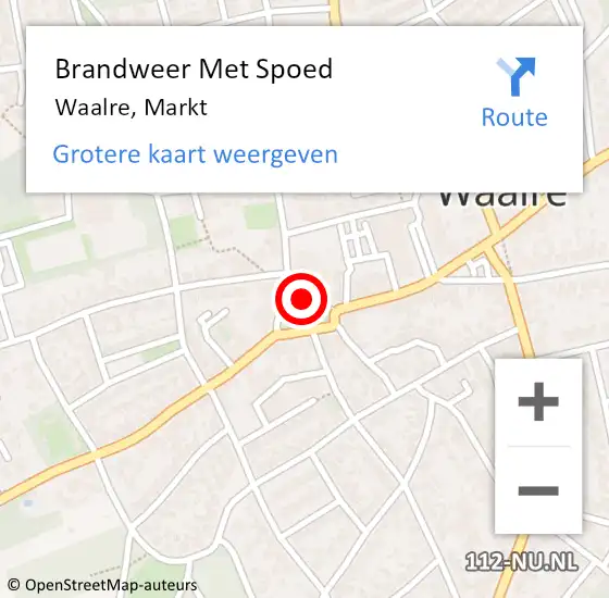 Locatie op kaart van de 112 melding: Brandweer Met Spoed Naar Waalre, Markt op 5 juni 2019 14:08