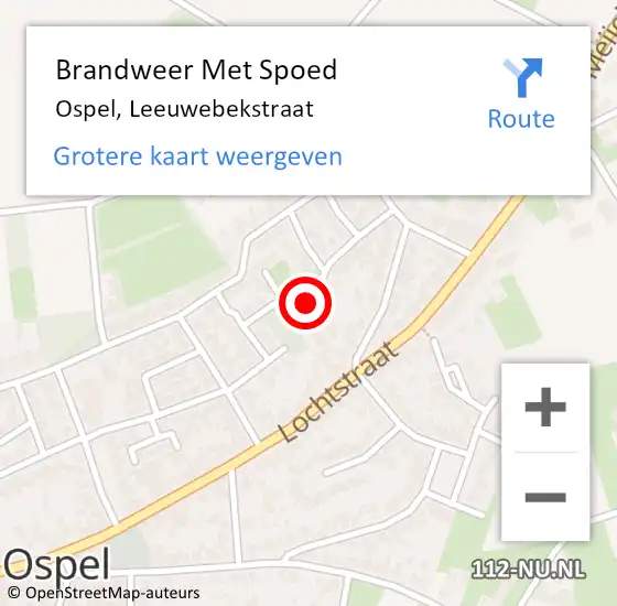 Locatie op kaart van de 112 melding: Brandweer Met Spoed Naar Ospel, Leeuwebekstraat op 5 juni 2019 15:14