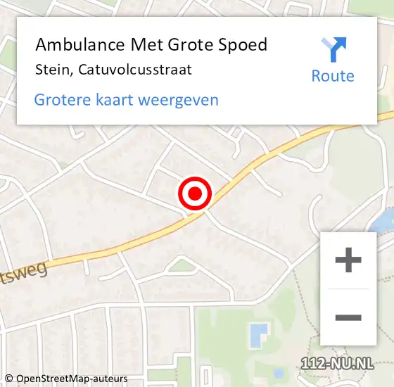 Locatie op kaart van de 112 melding: Ambulance Met Grote Spoed Naar Stein, Catuvolcusstraat op 3 april 2014 12:52