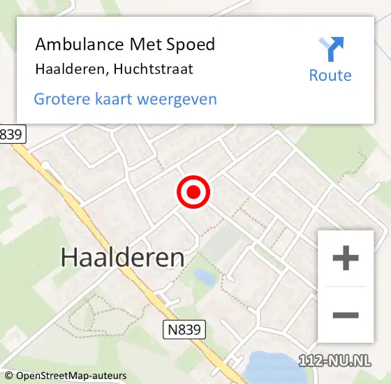 Locatie op kaart van de 112 melding: Ambulance Met Spoed Naar Haalderen, Huchtstraat op 5 juni 2019 17:00