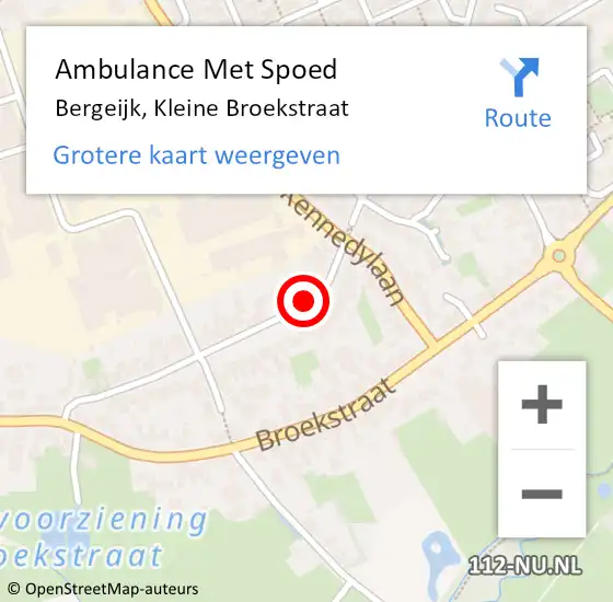 Locatie op kaart van de 112 melding: Ambulance Met Spoed Naar Bergeijk, Kleine Broekstraat op 5 juni 2019 17:31