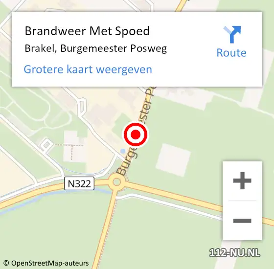 Locatie op kaart van de 112 melding: Brandweer Met Spoed Naar Brakel, Burgemeester Posweg op 5 juni 2019 17:44