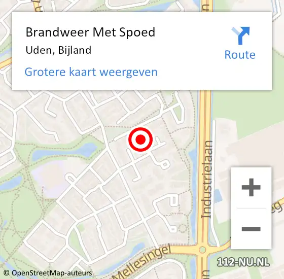 Locatie op kaart van de 112 melding: Brandweer Met Spoed Naar Uden, Bijland op 5 juni 2019 18:33