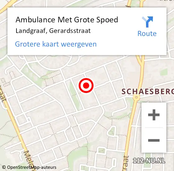 Locatie op kaart van de 112 melding: Ambulance Met Grote Spoed Naar Landgraaf, Gerardsstraat op 3 april 2014 13:01