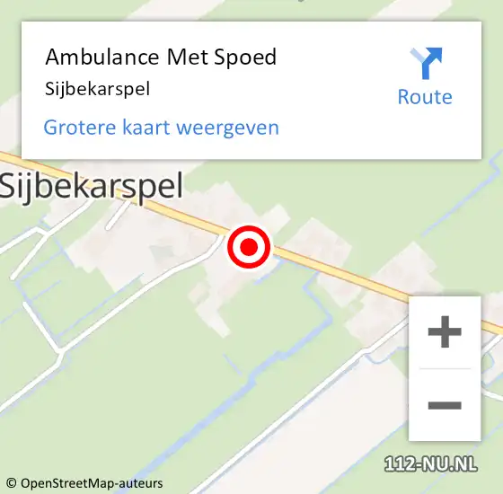 Locatie op kaart van de 112 melding: Ambulance Met Spoed Naar Sijbekarspel op 5 juni 2019 20:20