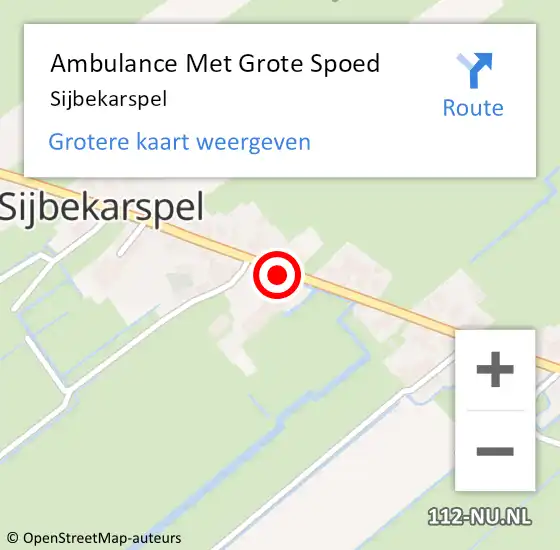 Locatie op kaart van de 112 melding: Ambulance Met Grote Spoed Naar Sijbekarspel op 5 juni 2019 20:21