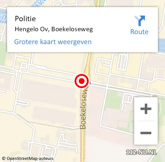 Locatie op kaart van de 112 melding: Politie Hengelo Ov, Boekeloseweg op 5 juni 2019 20:36