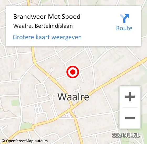 Locatie op kaart van de 112 melding: Brandweer Met Spoed Naar Waalre, Bertelindislaan op 5 juni 2019 21:27