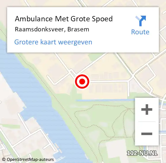 Locatie op kaart van de 112 melding: Ambulance Met Grote Spoed Naar Raamsdonksveer, Brasem op 5 juni 2019 21:51