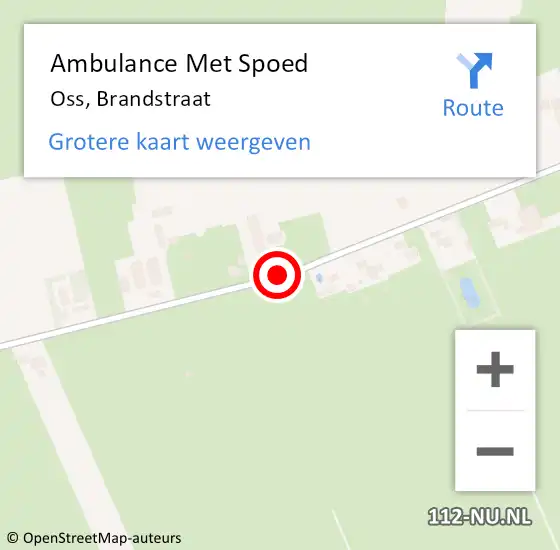 Locatie op kaart van de 112 melding: Ambulance Met Spoed Naar Oss, Brandstraat op 5 juni 2019 21:57