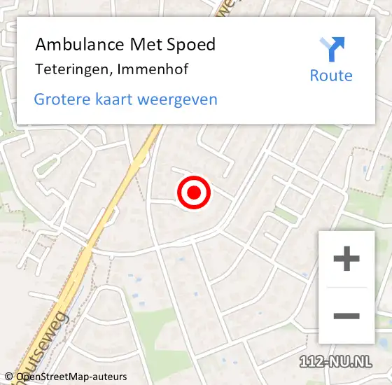 Locatie op kaart van de 112 melding: Ambulance Met Spoed Naar Teteringen, Immenhof op 5 juni 2019 23:15