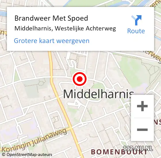 Locatie op kaart van de 112 melding: Brandweer Met Spoed Naar Middelharnis, Westelijke Achterweg op 5 juni 2019 23:33