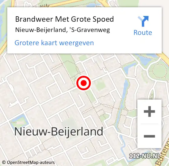 Locatie op kaart van de 112 melding: Brandweer Met Grote Spoed Naar Nieuw-Beijerland, 'S-Gravenweg op 5 juni 2019 23:47