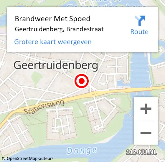 Locatie op kaart van de 112 melding: Brandweer Met Spoed Naar Geertruidenberg, Brandestraat op 5 juni 2019 23:54