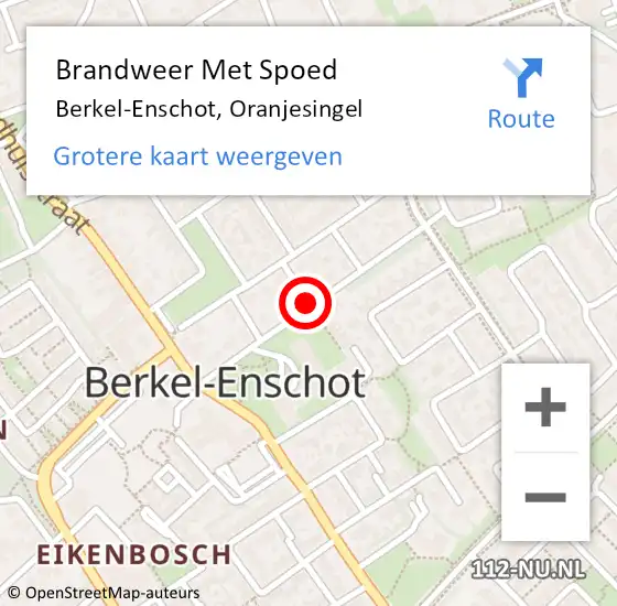 Locatie op kaart van de 112 melding: Brandweer Met Spoed Naar Berkel-Enschot, Oranjesingel op 6 juni 2019 00:17