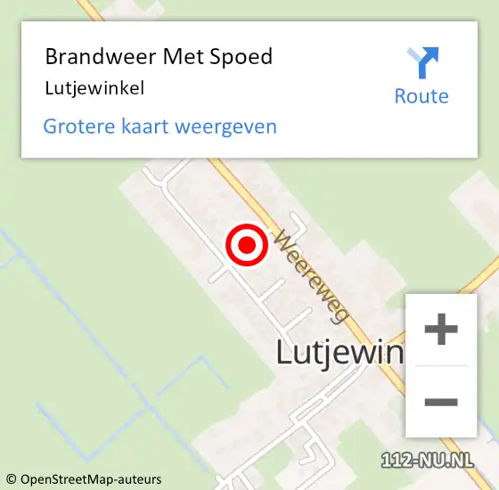 Locatie op kaart van de 112 melding: Brandweer Met Spoed Naar Lutjewinkel op 6 juni 2019 00:44