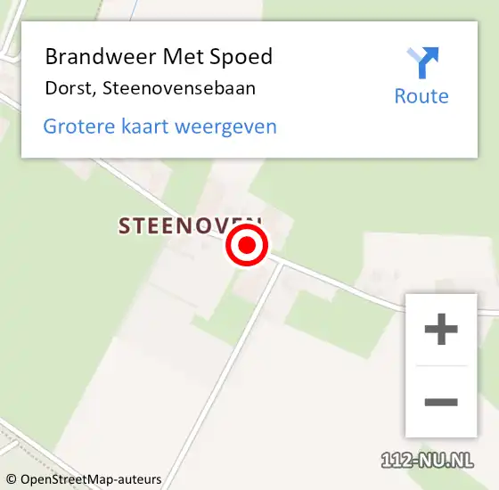 Locatie op kaart van de 112 melding: Brandweer Met Spoed Naar Dorst, Steenovensebaan op 6 juni 2019 01:43