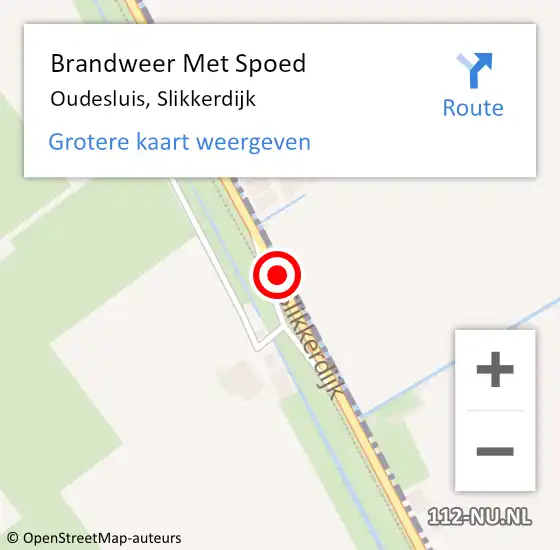 Locatie op kaart van de 112 melding: Brandweer Met Spoed Naar Oudesluis, Slikkerdijk op 6 juni 2019 01:55