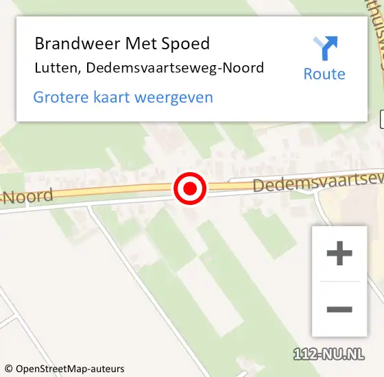 Locatie op kaart van de 112 melding: Brandweer Met Spoed Naar Lutten, Dedemsvaartseweg-Noord op 6 juni 2019 02:01