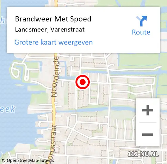 Locatie op kaart van de 112 melding: Brandweer Met Spoed Naar Landsmeer, Varenstraat op 6 juni 2019 02:02